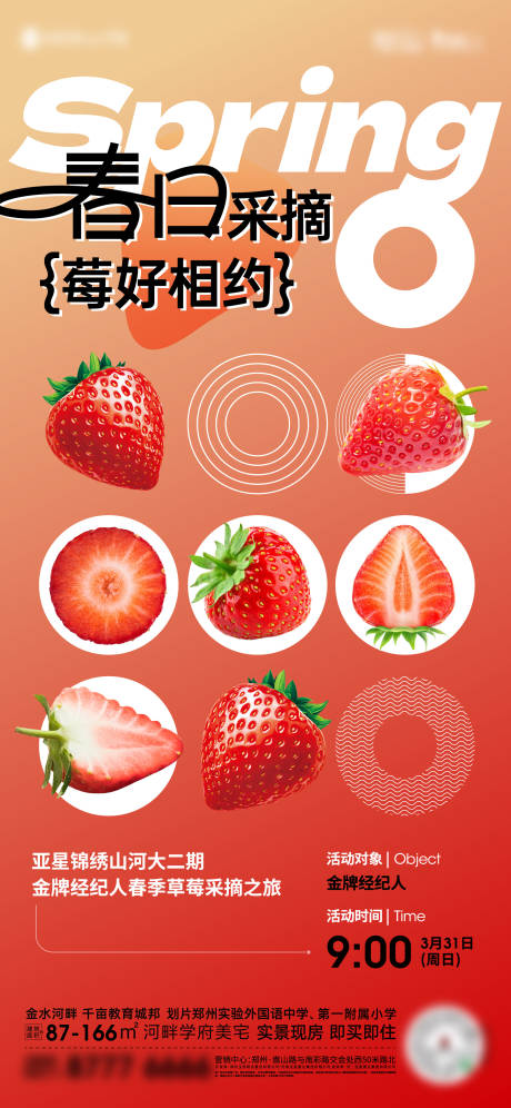 编号：15260022782463620【享设计】源文件下载-地产草莓采摘活动海报