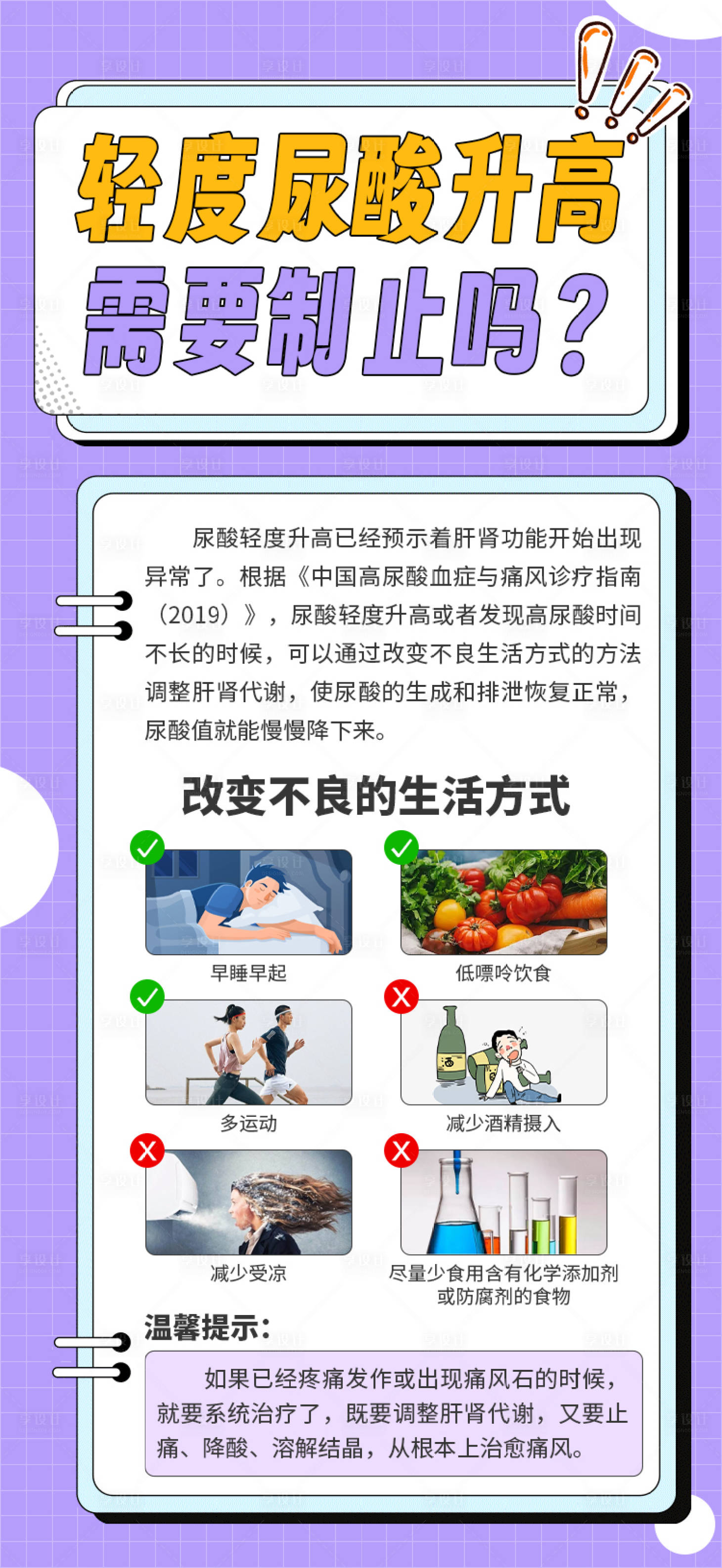 源文件下载【尿酸升高科普海报】编号：29400022742047765