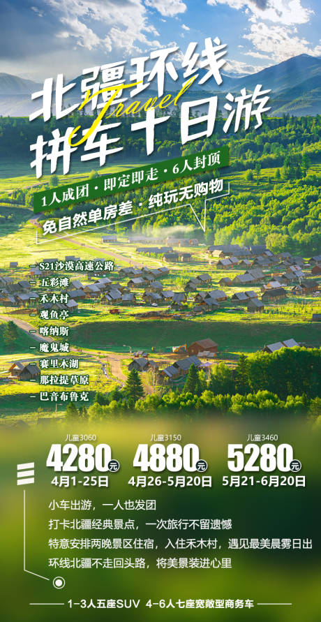 源文件下载【新疆拼车旅游海报】编号：81930022232458991