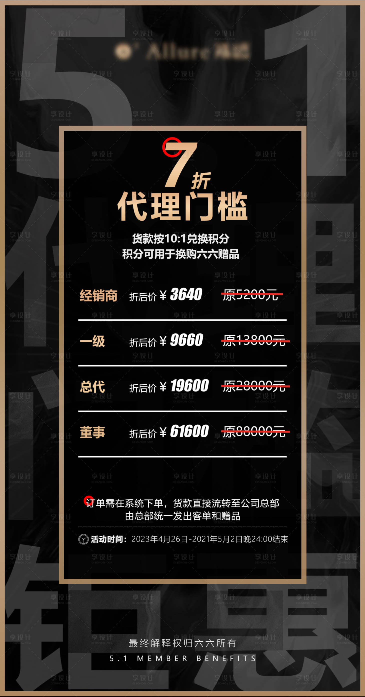 源文件下载【享设计】搜索编号：77060022358192917【微商代理门槛活动海报】