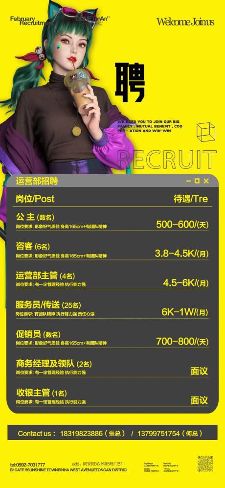 源文件下载【酒吧招聘海报】编号：53220022776906274