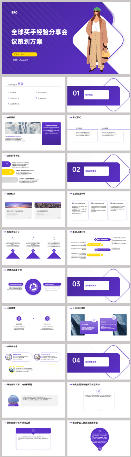 源文件下载【全球买手经验分享会议策划PPT】编号：63930022642964751