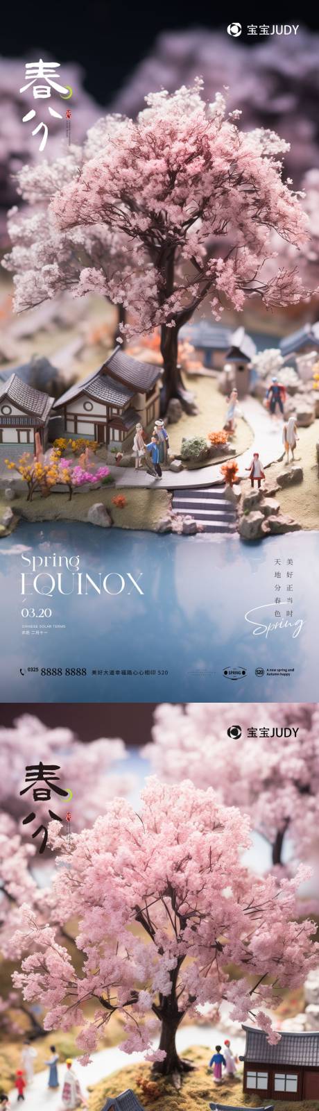 源文件下载【享设计】搜索编号：17020022443279498【春分节气系列海报】