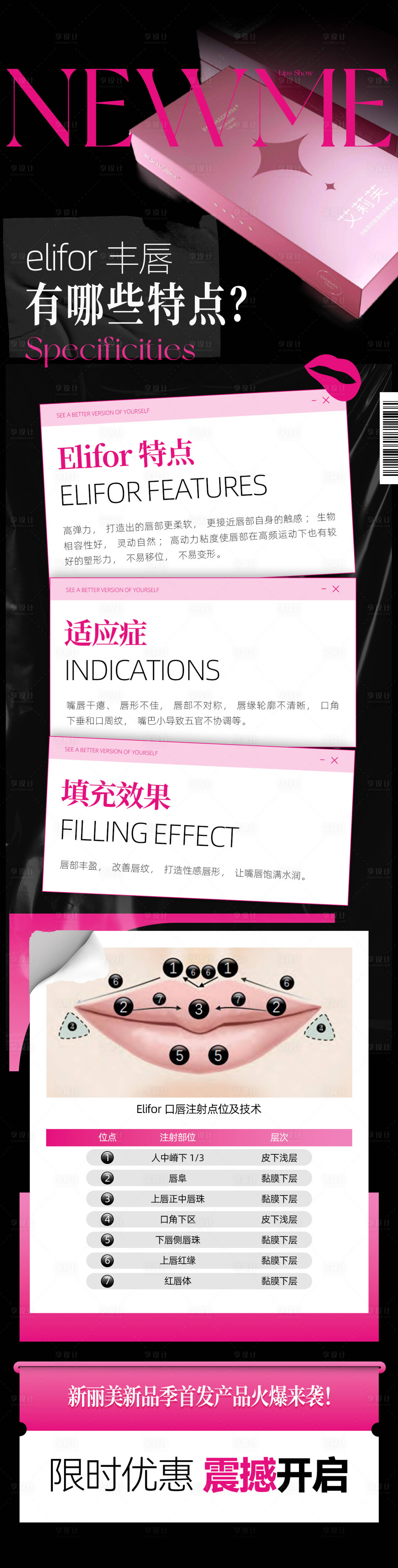 源文件下载【享设计】搜索编号：66210022487181280【医美丰唇活动长图海报】