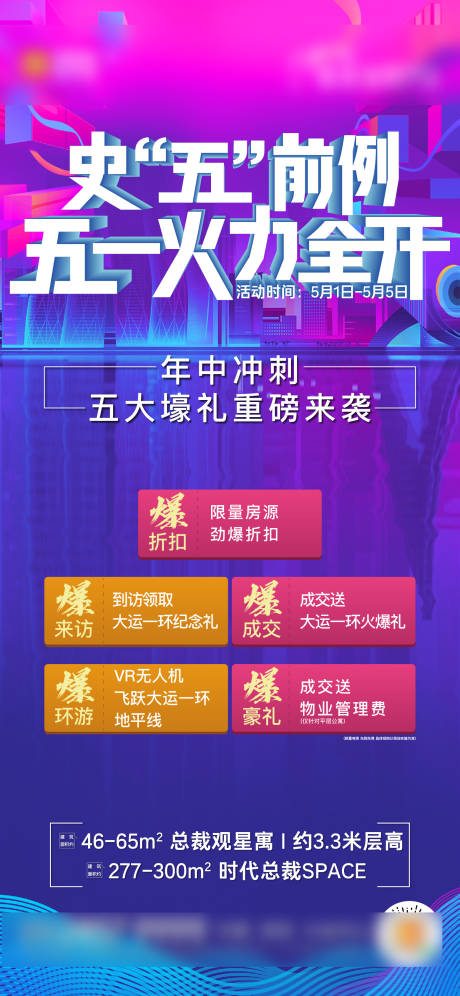 源文件下载【地产五一五重礼活动质感海报】编号：53770022838154486