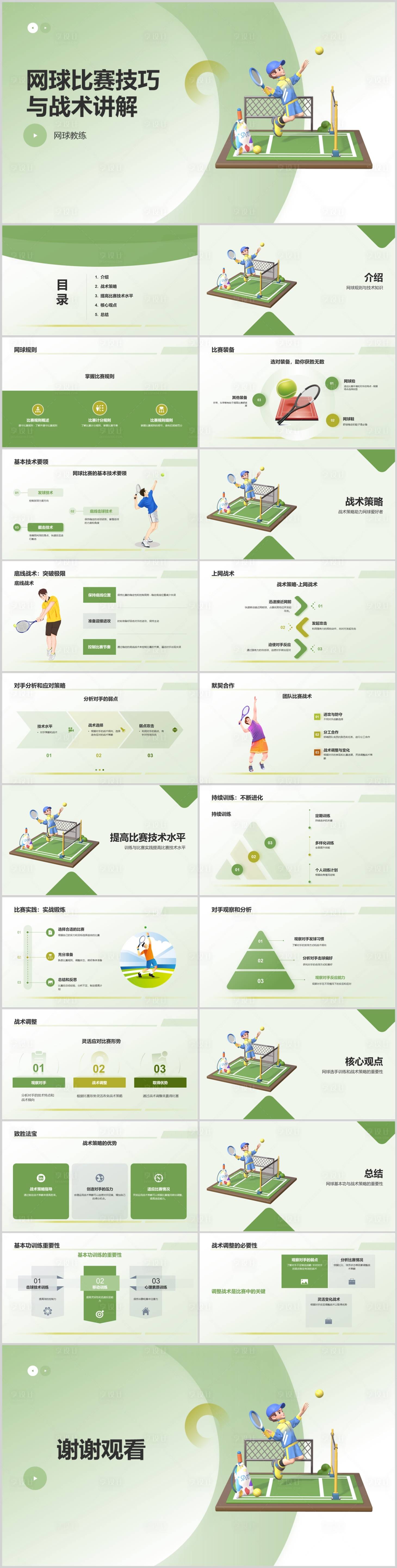 源文件下载【享设计】搜索编号：16860022585699734【网球比赛技巧与战术讲解PPT】