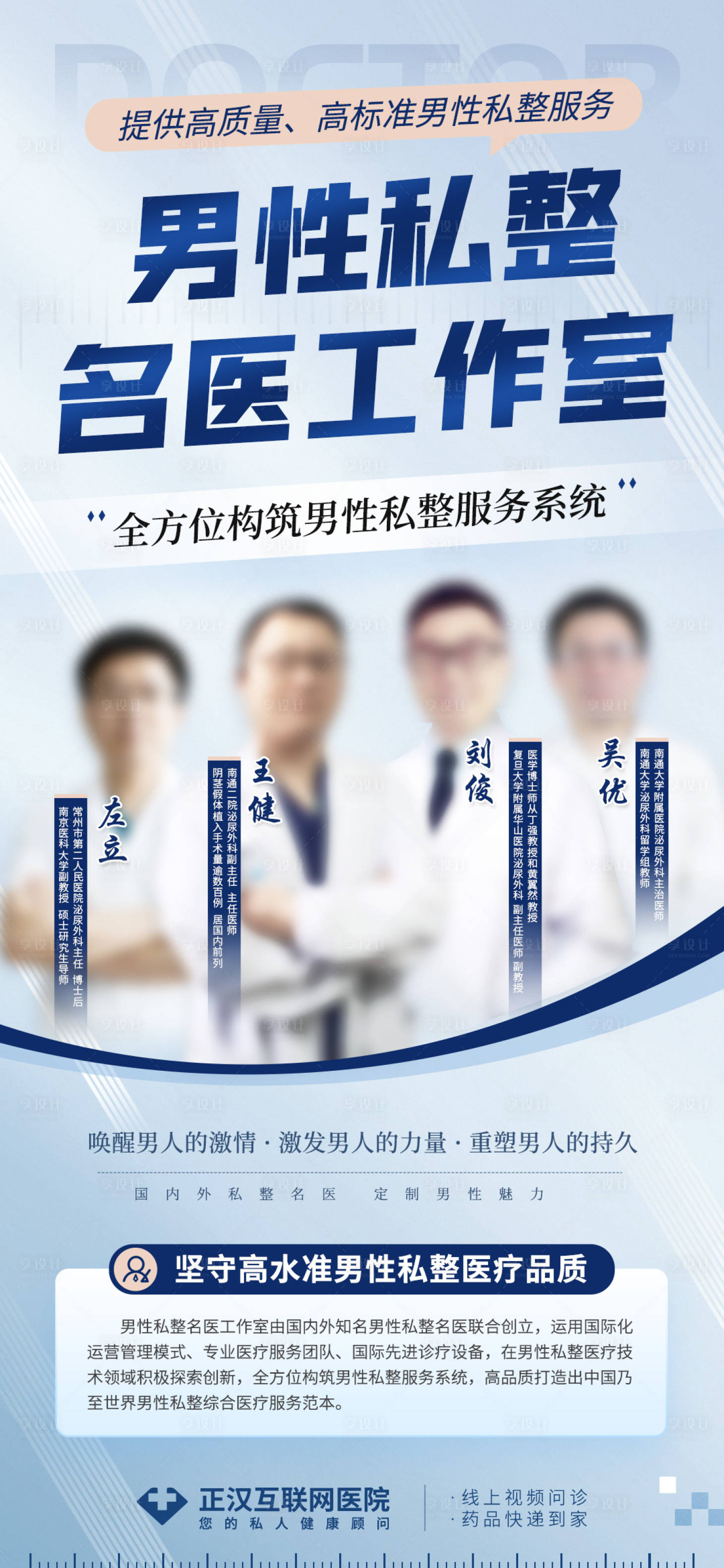 源文件下载【享设计】搜索编号：67240022543587321【男性私整名医工作室海报】