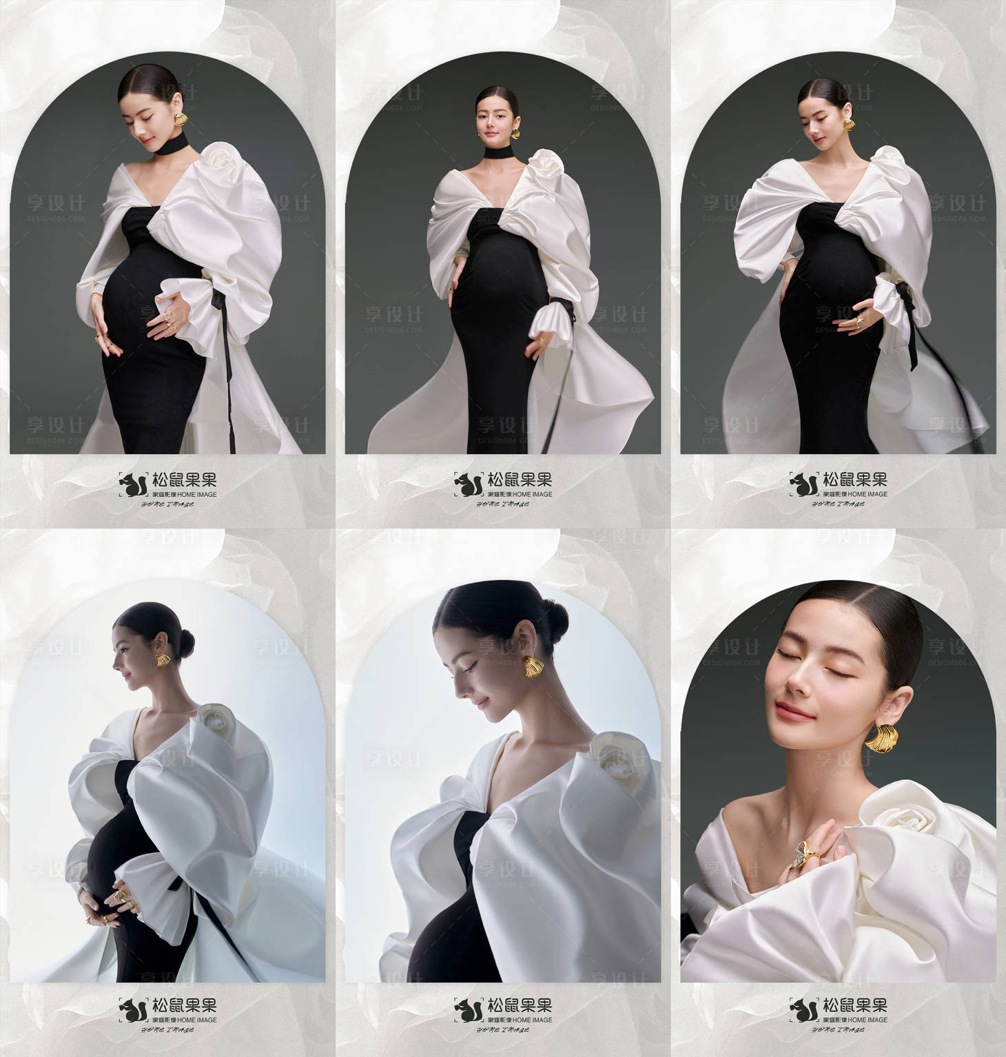 源文件下载【享设计】搜索编号：48870022262891438【孕妈摄影六宫格海报】