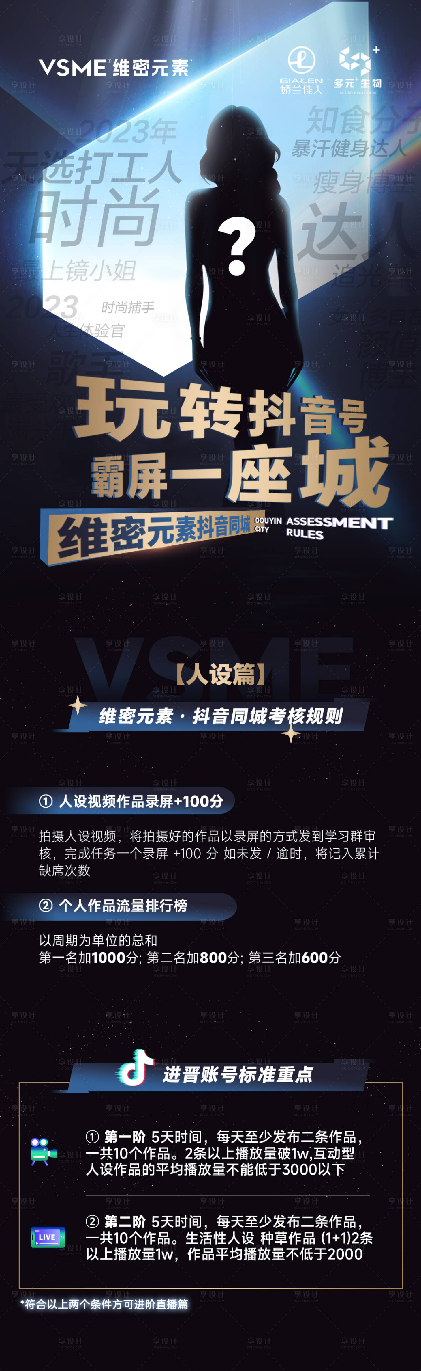 源文件下载【享设计】搜索编号：44780022738351816【微商玩转抖音规则海报】