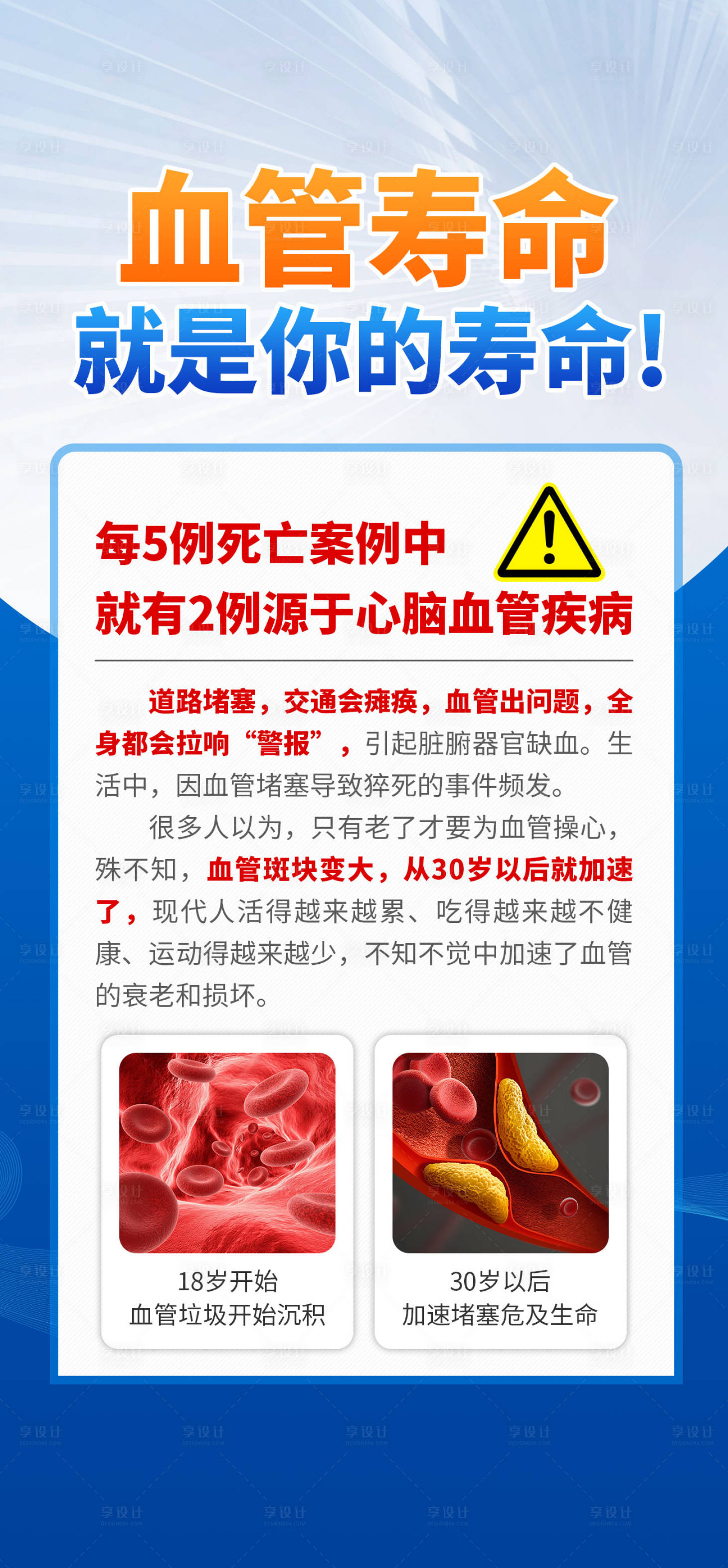 源文件下载【享设计】搜索编号：65650022543404244【血管寿命海报】