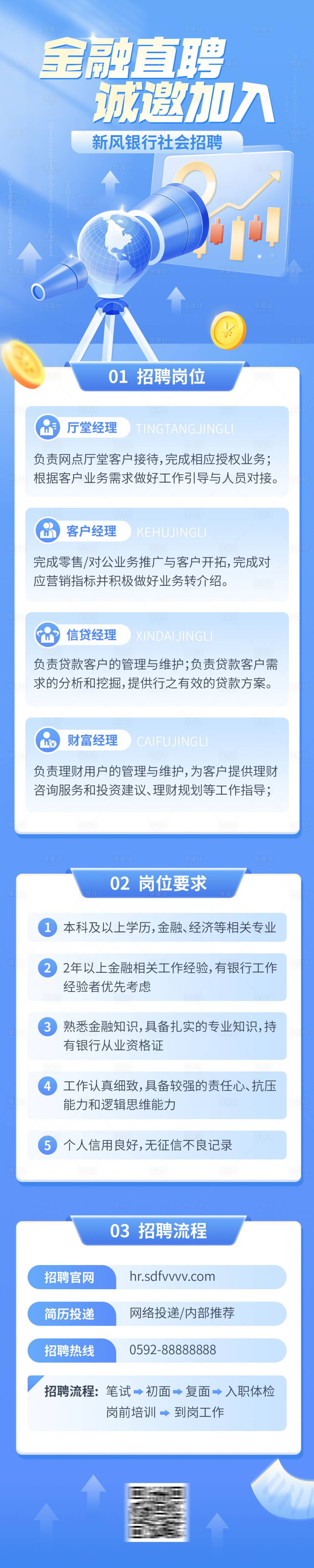 源文件下载【享设计】搜索编号：51620022691361104【金融招聘长图】