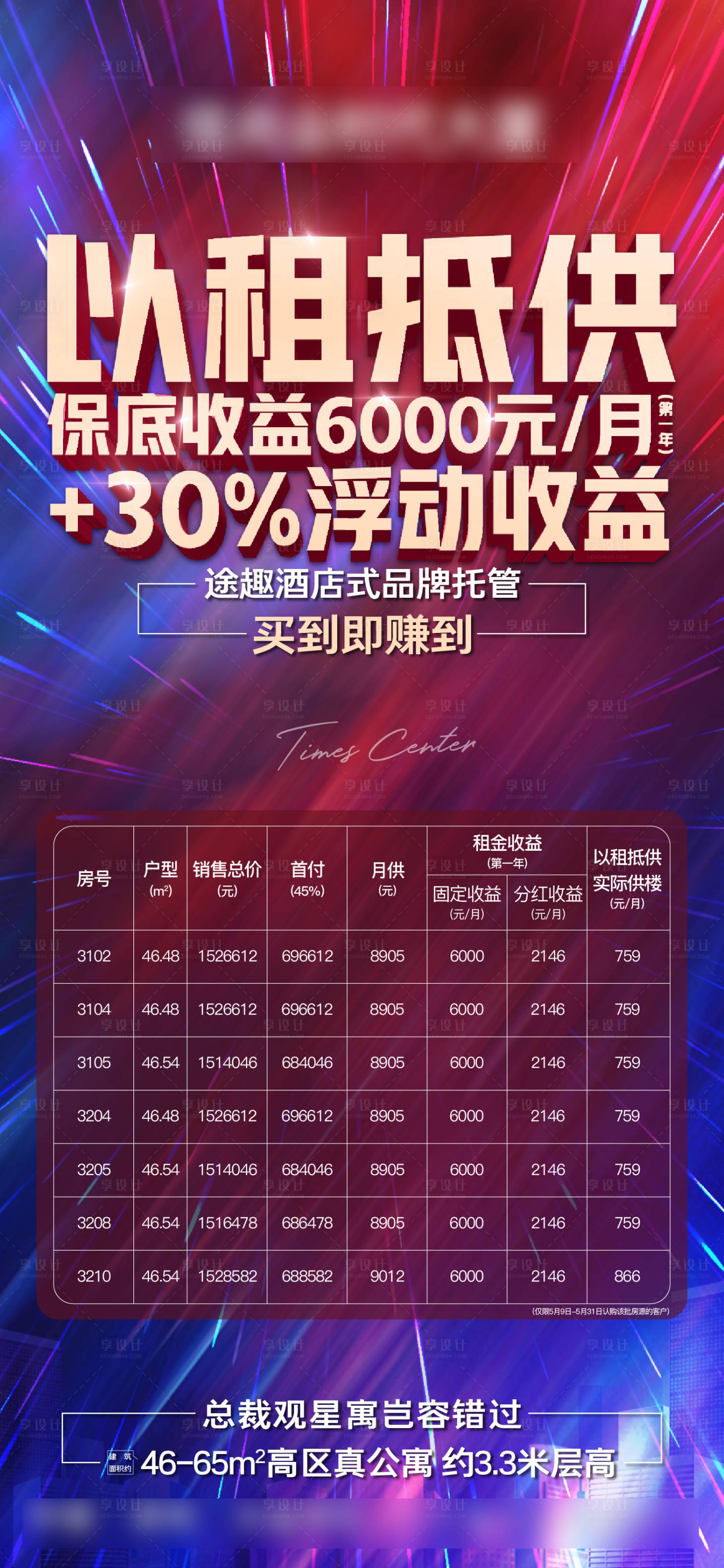 源文件下载【享设计】搜索编号：82240022872558323【房地产质感以租抵供房源海报】