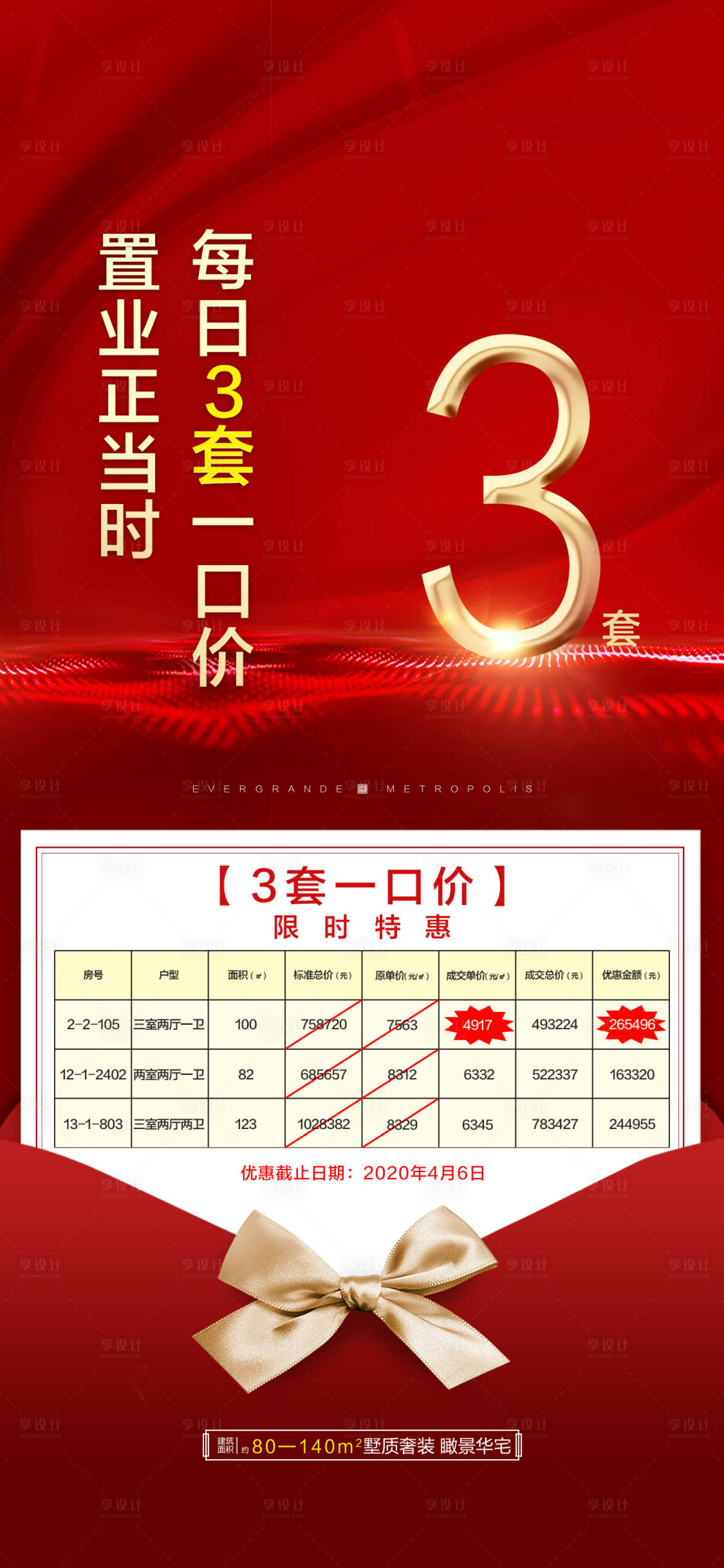 源文件下载【享设计】搜索编号：24340022671107469【地产特价房转发图红金海报】
