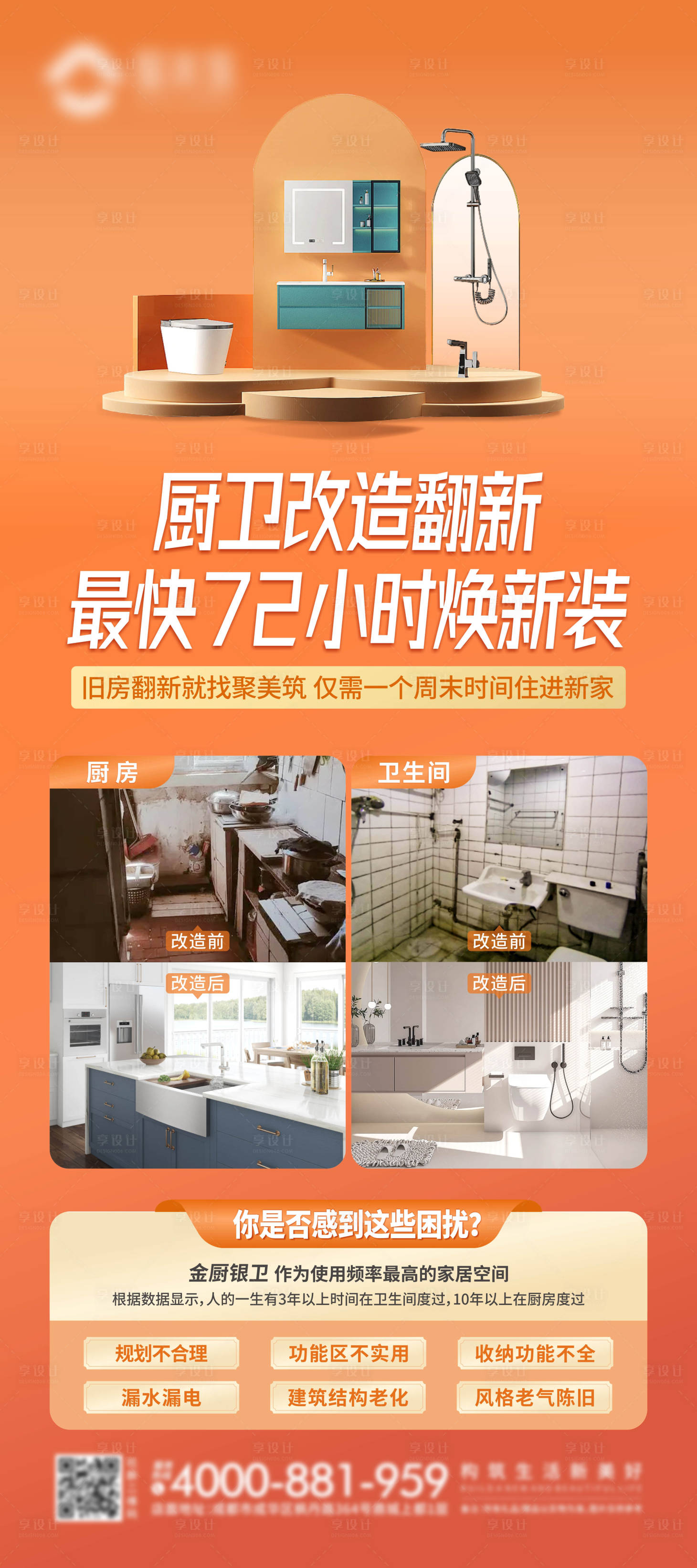 源文件下載【享設(shè)計(jì)】搜索編號(hào)：12480022854106358【廚衛(wèi)改造宣傳海報(bào)】