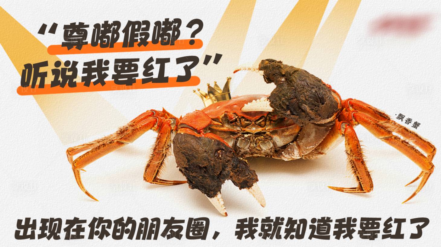 源文件下載【享設計】搜索編號：67750022273031011【螃蟹朋友圈海報展板】