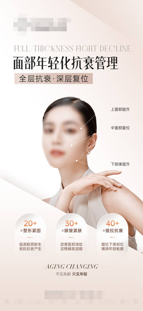 源文件下載【享設(shè)計】搜索編號：56090022850025919【面部年輕化抗衰管理海報】