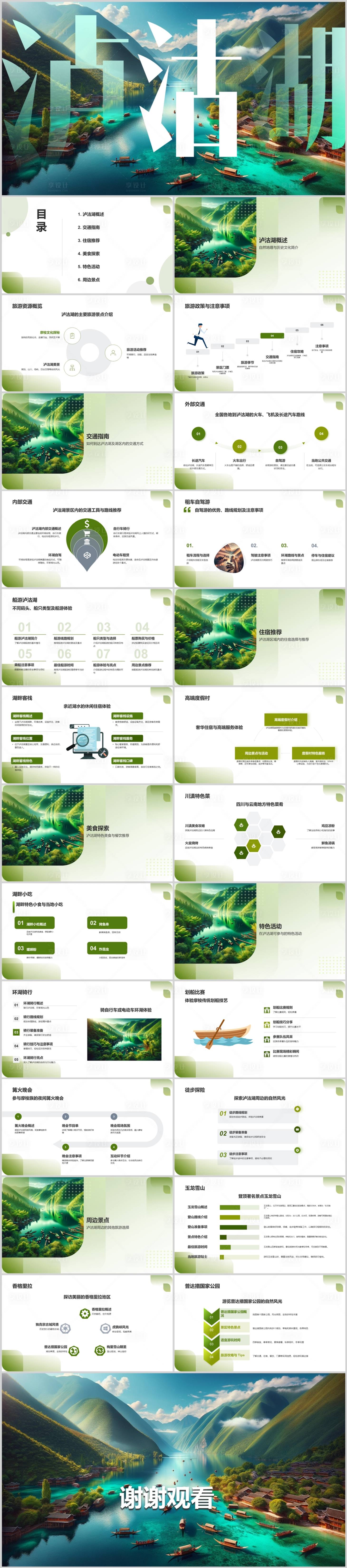 源文件下载【享设计】搜索编号：85150022267989118【泸沽湖自由行旅游攻略PPT】