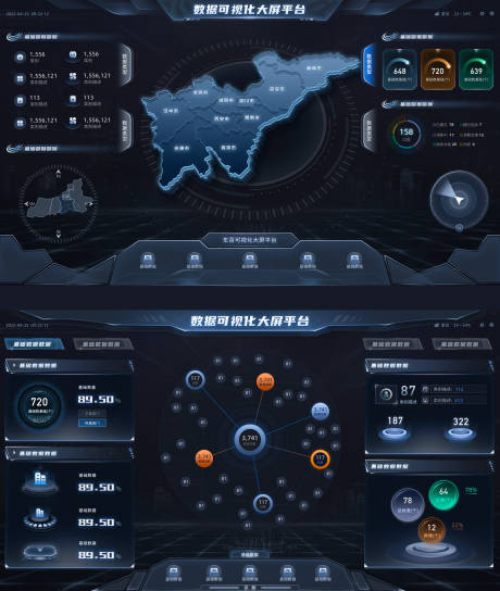 源文件下载【深色数据可视化大屏】编号：95320022372343743