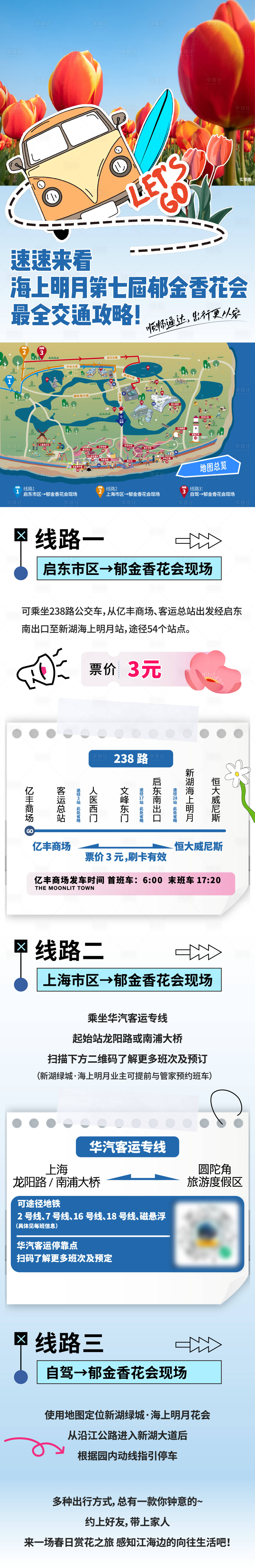 源文件下载【享设计】搜索编号：34730022714359418【旅游交通攻略海报长图】