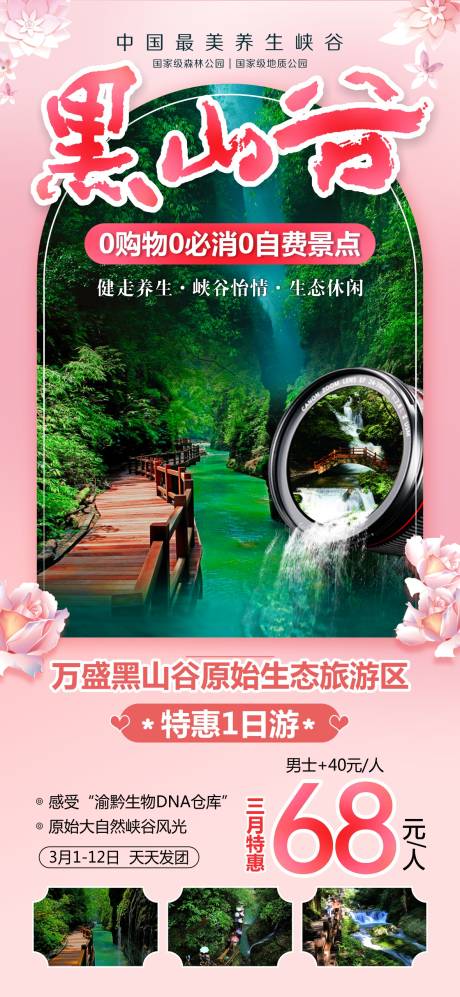 源文件下载【重庆旅行海报黑山谷踏春 】编号：61940022885982781