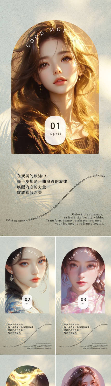 源文件下载【享设计】搜索编号：64040022467575741【美业早安图海报】