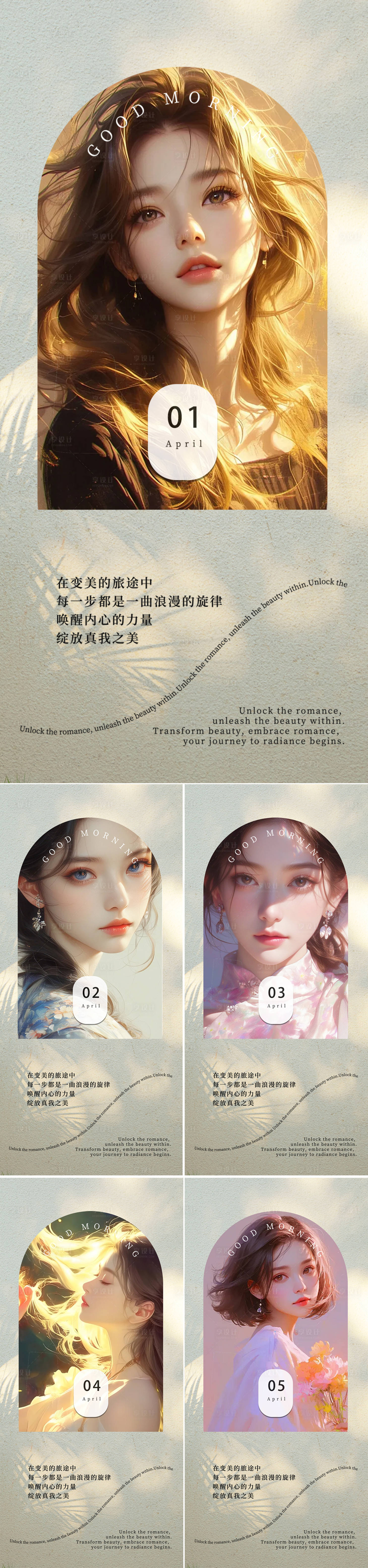 源文件下载【美业早安图海报】编号：64040022467575741