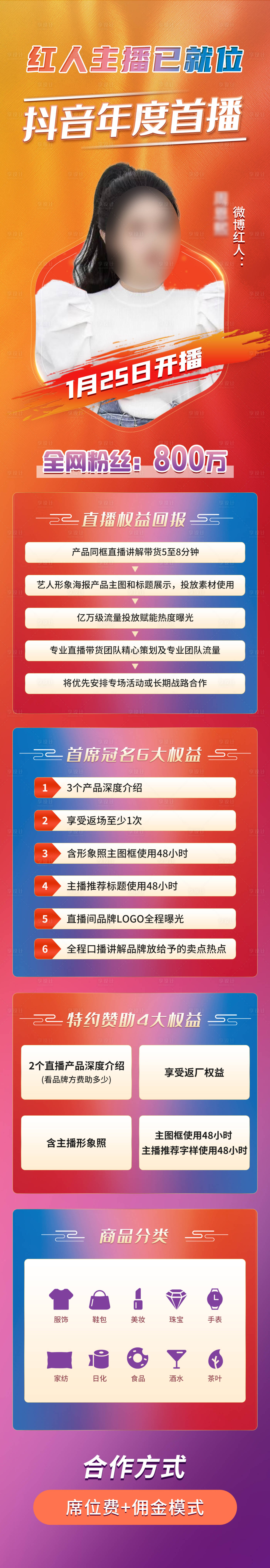 源文件下載【享設計】搜索編號：33980022504295445【主播紅人長圖海報】