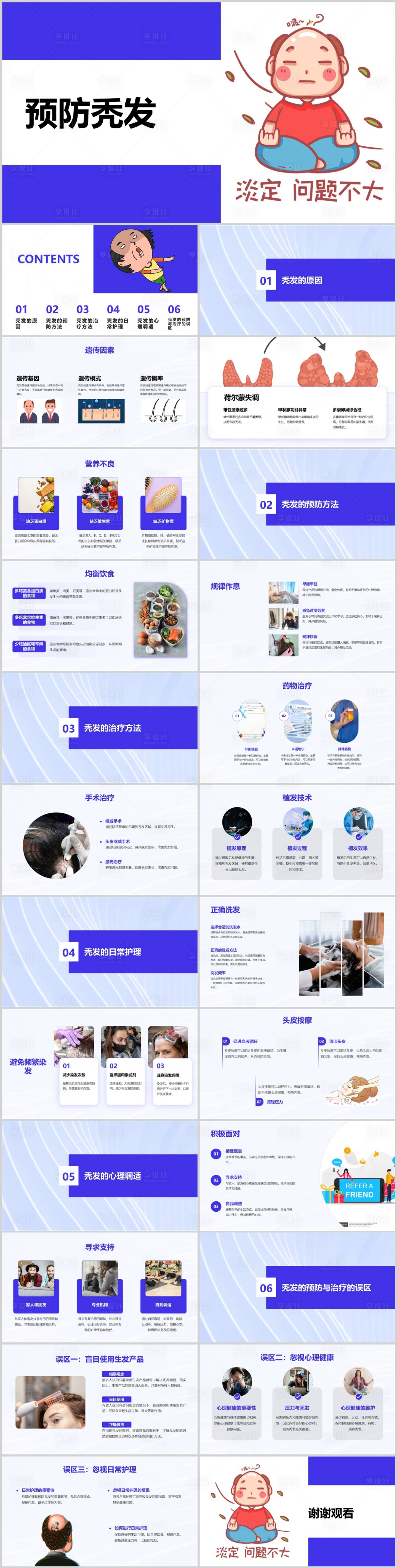 源文件下载【享设计】搜索编号：77580022645955023【预防秃发PPT】