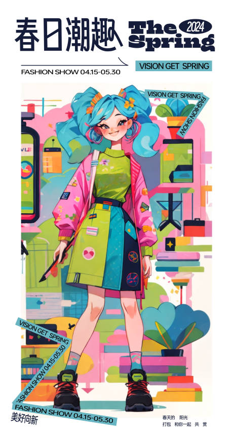 源文件下载【享设计】搜索编号：13490022600714727【春日潮趣海报】