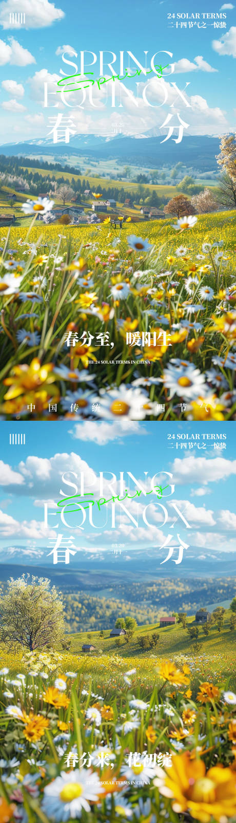源文件下載【享設計】搜索編號：54320022447567626【春分節氣野花開系列海報】