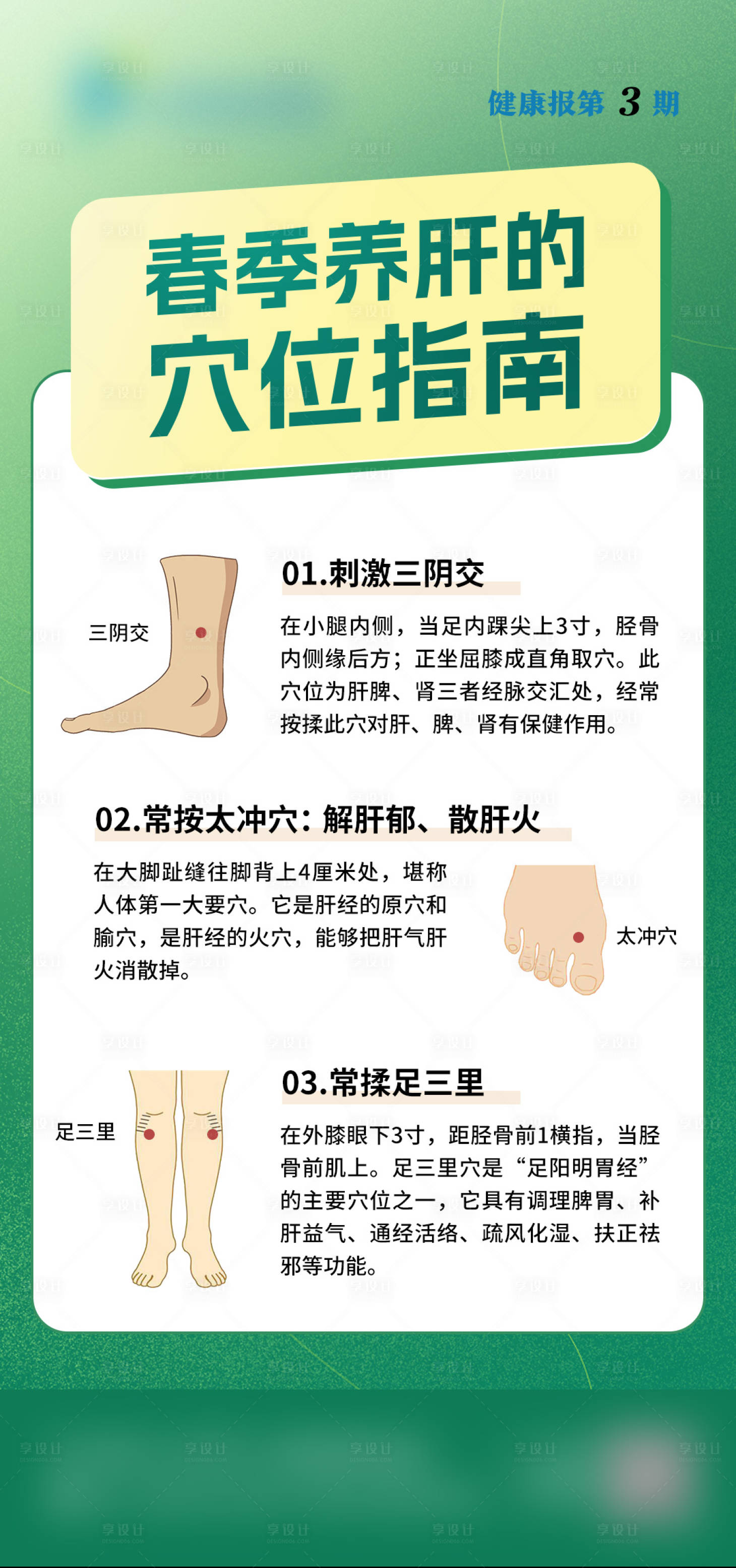 源文件下载【享设计】搜索编号：45400022411468524【春季养肝穴位指南】