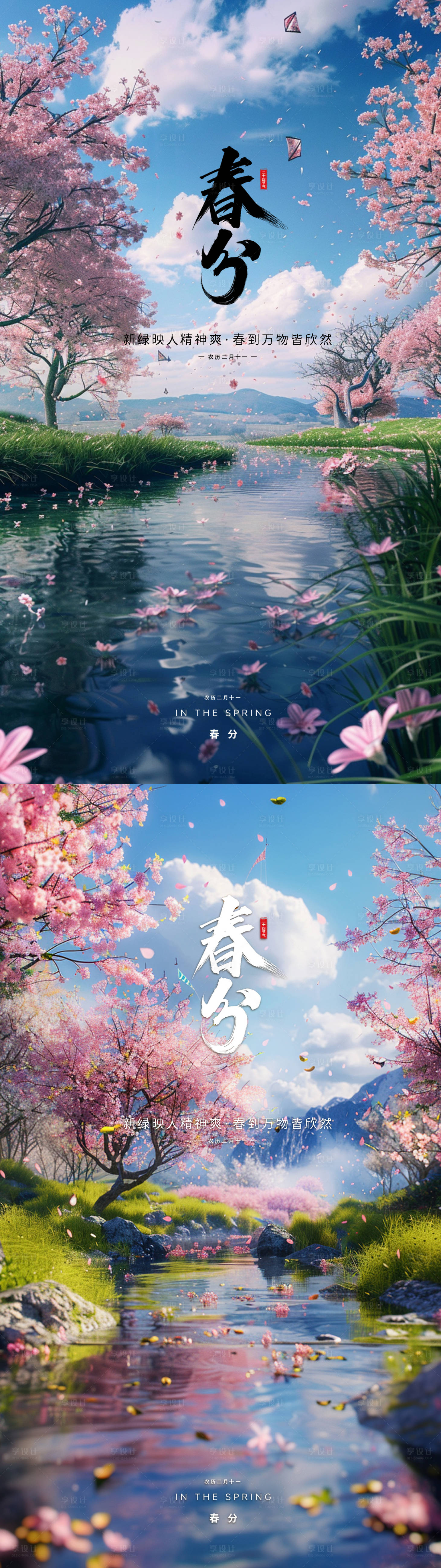 源文件下载【享设计】搜索编号：50310022515885596【春分节气海报】