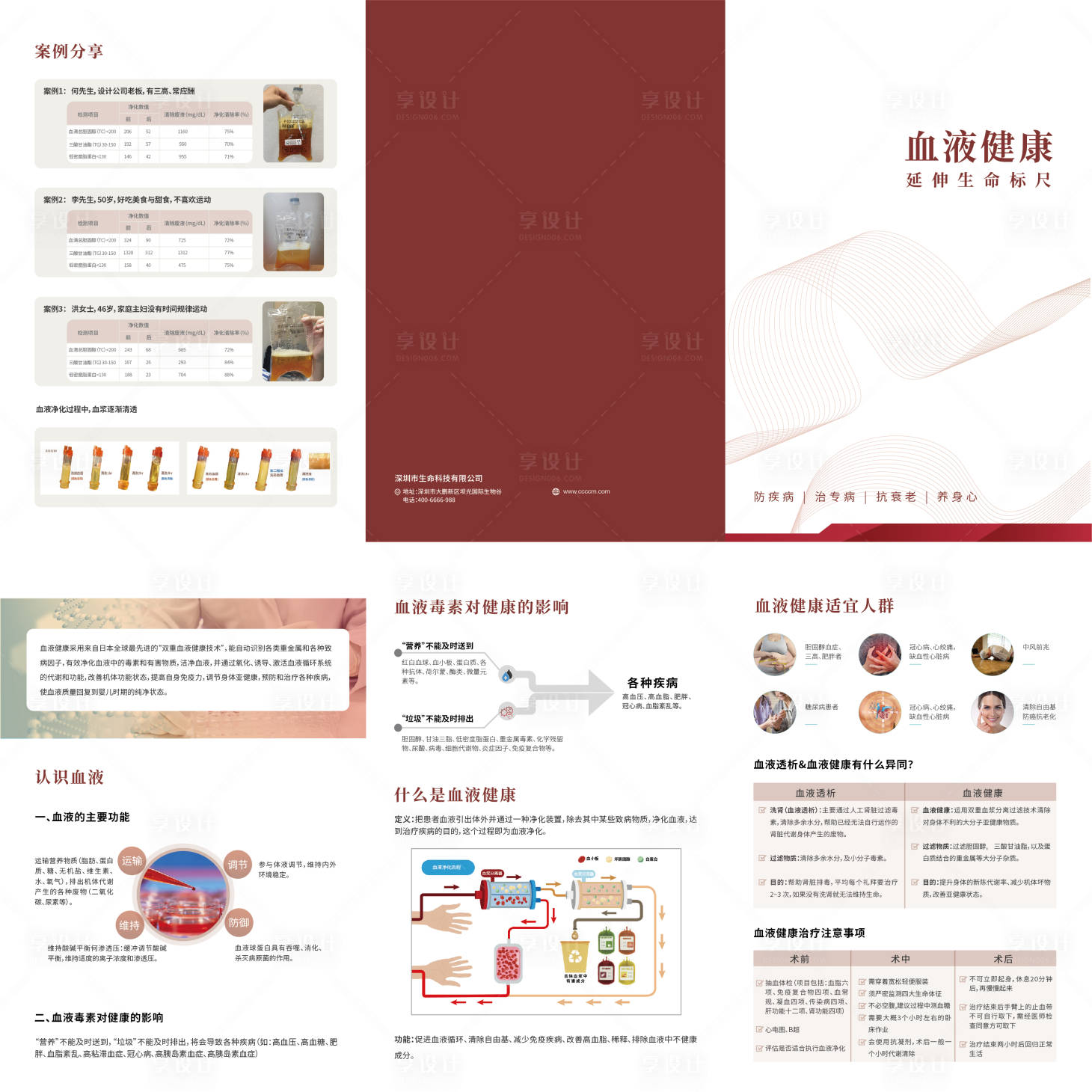 源文件下载【享设计】搜索编号：47130023291376467【血液健康三折页】