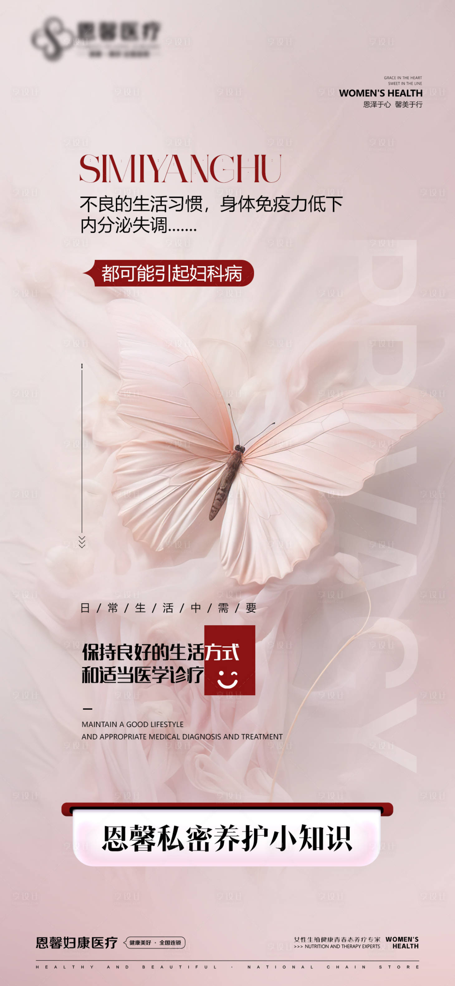 源文件下载【享设计】搜索编号：46250023579487335【私密科普蝴蝶海报】