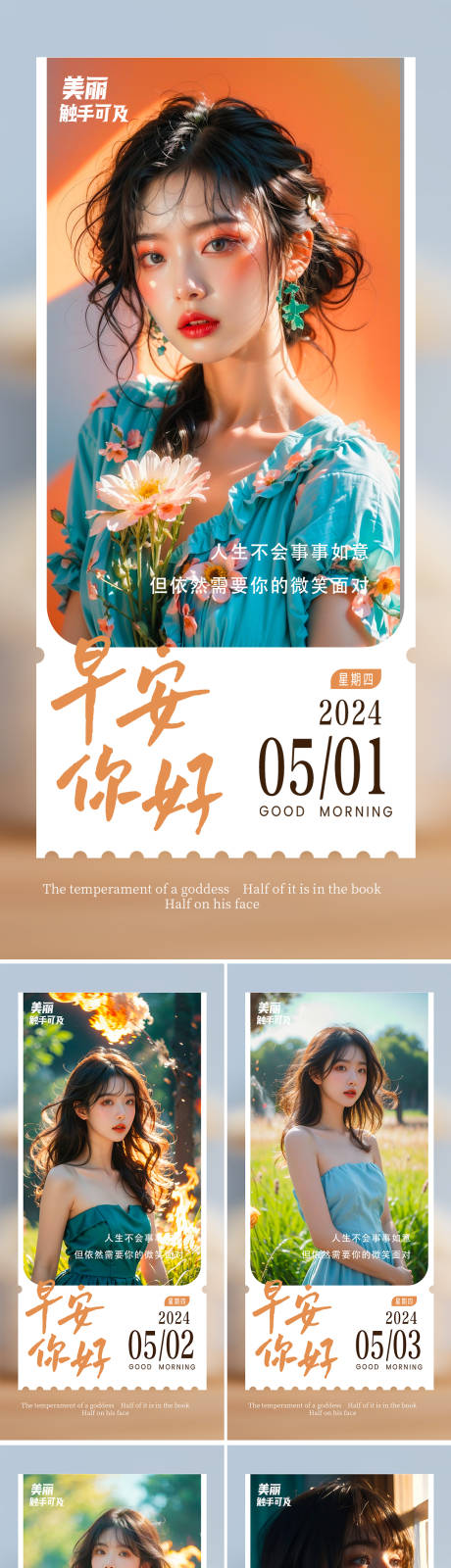 源文件下載【享設計】搜索編號：69450023581067264【醫美早安人物系列海報】