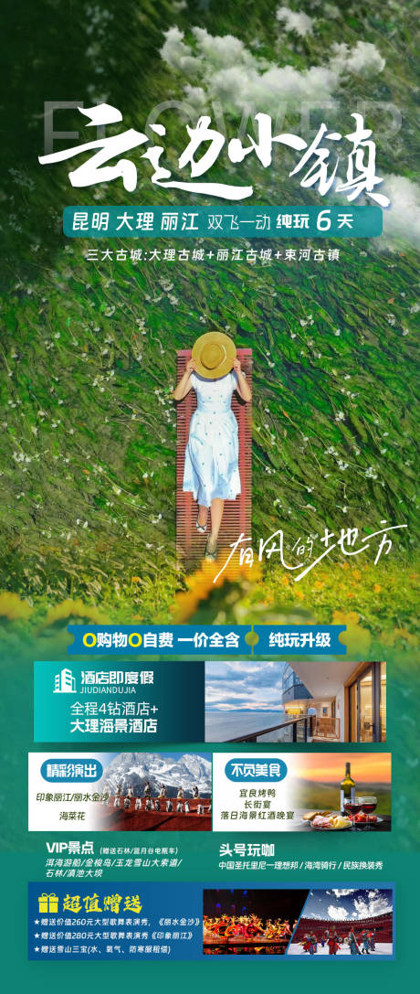 源文件下載【云邊小鎮(zhèn)昆大麗云南旅游海報】編號：45350022962379094