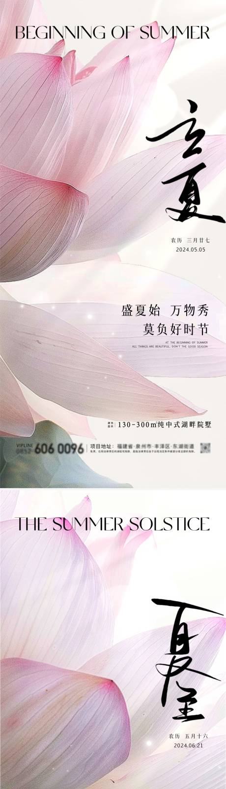 源文件下载【享设计】搜索编号：47680023524901748【立夏夏至节气荷花唯美海报】