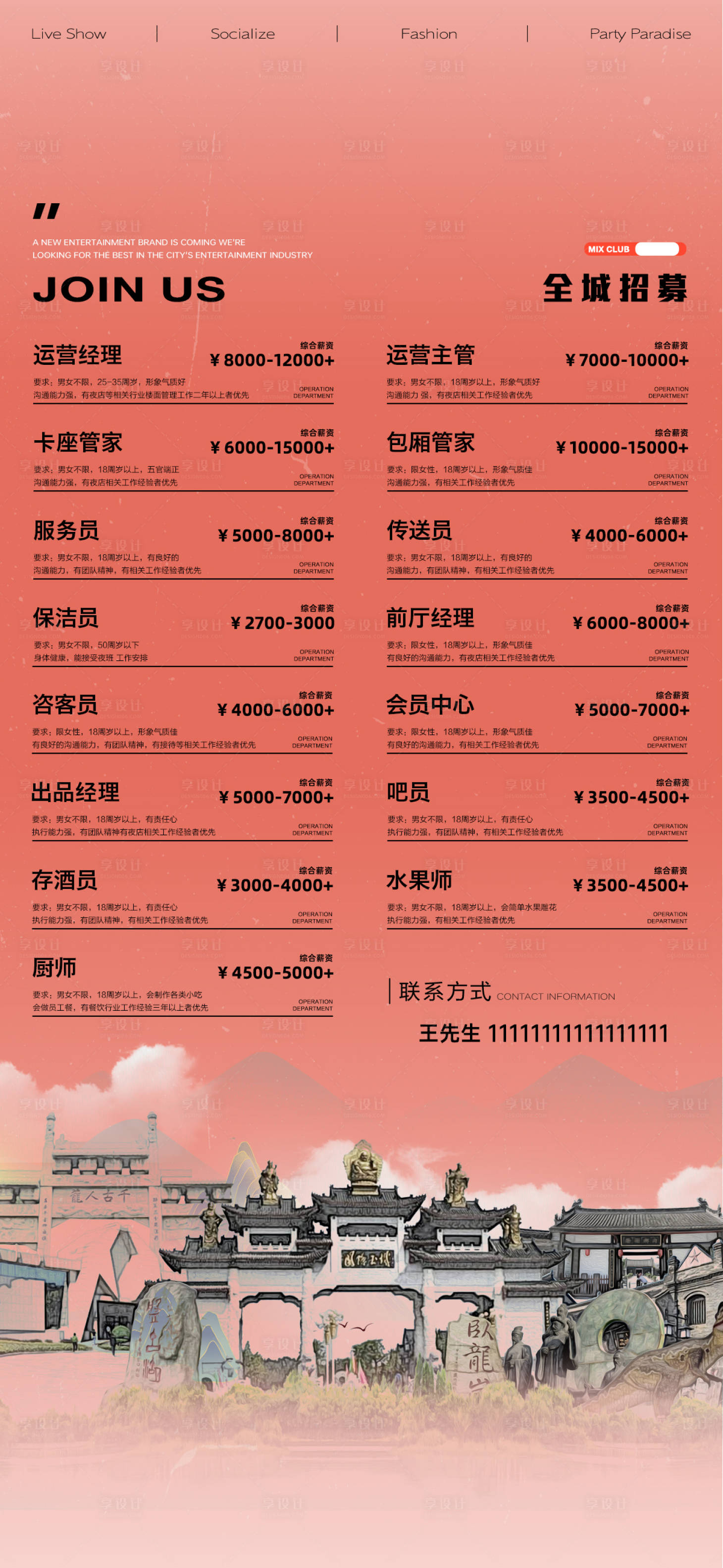 源文件下載【享設計】搜索編號：39320023501175468【酒吧夜店運營招聘海報】