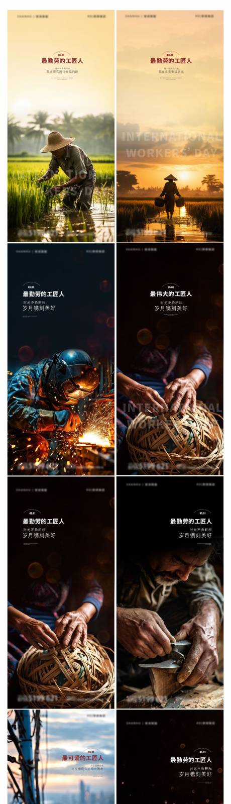 源文件下载【五一劳动节系列海报】编号：45900023390156152