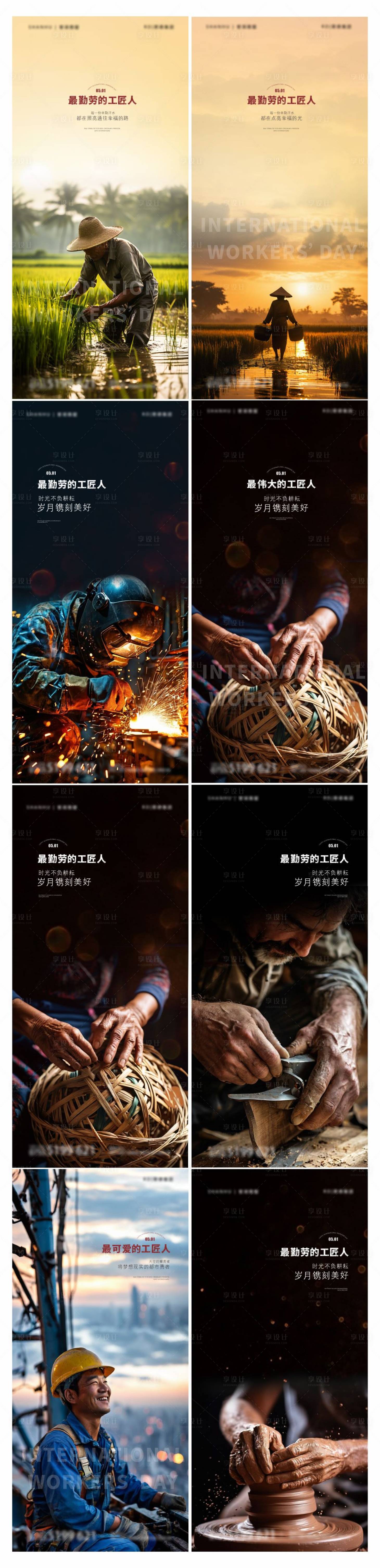 源文件下载【享设计】搜索编号：45900023390156152【五一劳动节系列海报】