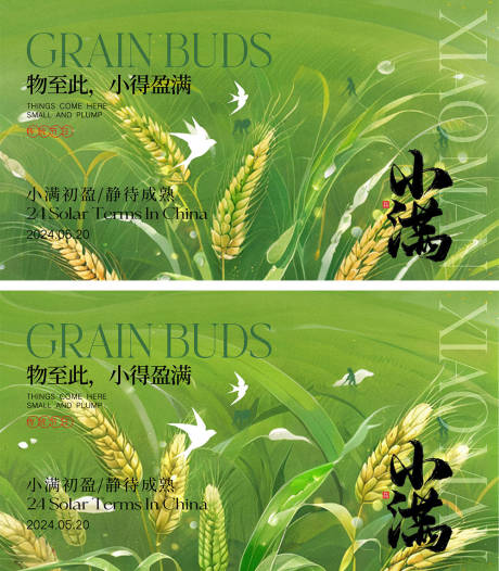 源文件下载【小满节气海报】编号：65240023562681217