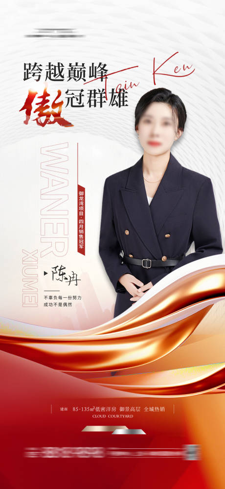 源文件下載【地產銷冠喜報人物置業顧問紅金海報】編號：50010023236324074
