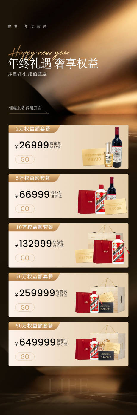 源文件下载【享设计】搜索编号：97620023511411772【年终礼遇奢享权益长图】