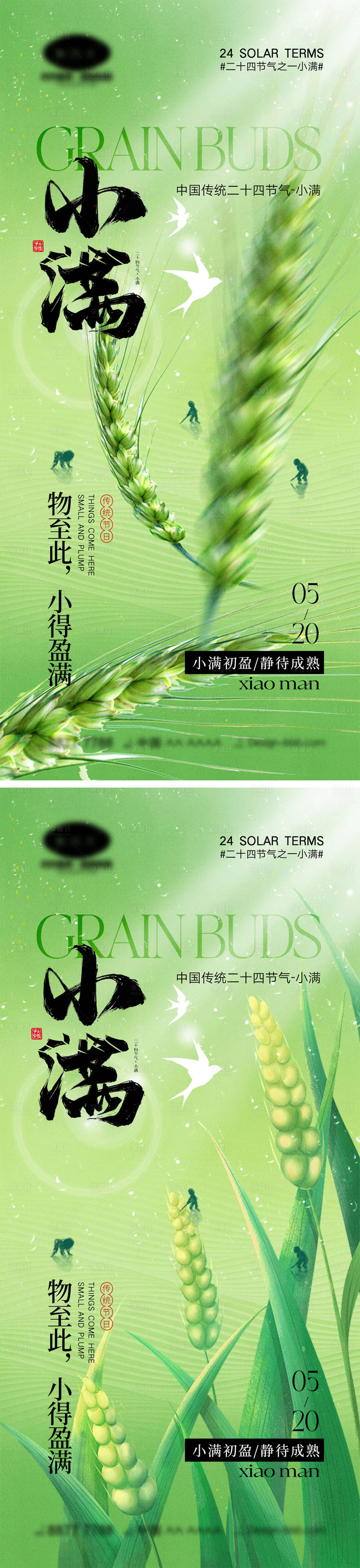 源文件下載【小滿節(jié)氣海報(bào)】編號：14100023562538038