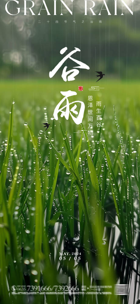 源文件下载【享设计】搜索编号：29340023238793443【谷雨节气海报】