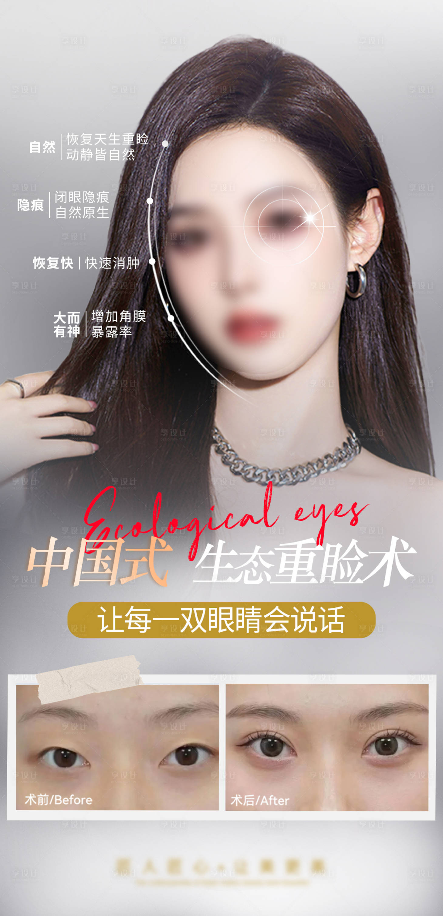 源文件下載【享設計】搜索編號：78200023595503679【醫美雙眼皮術海報】