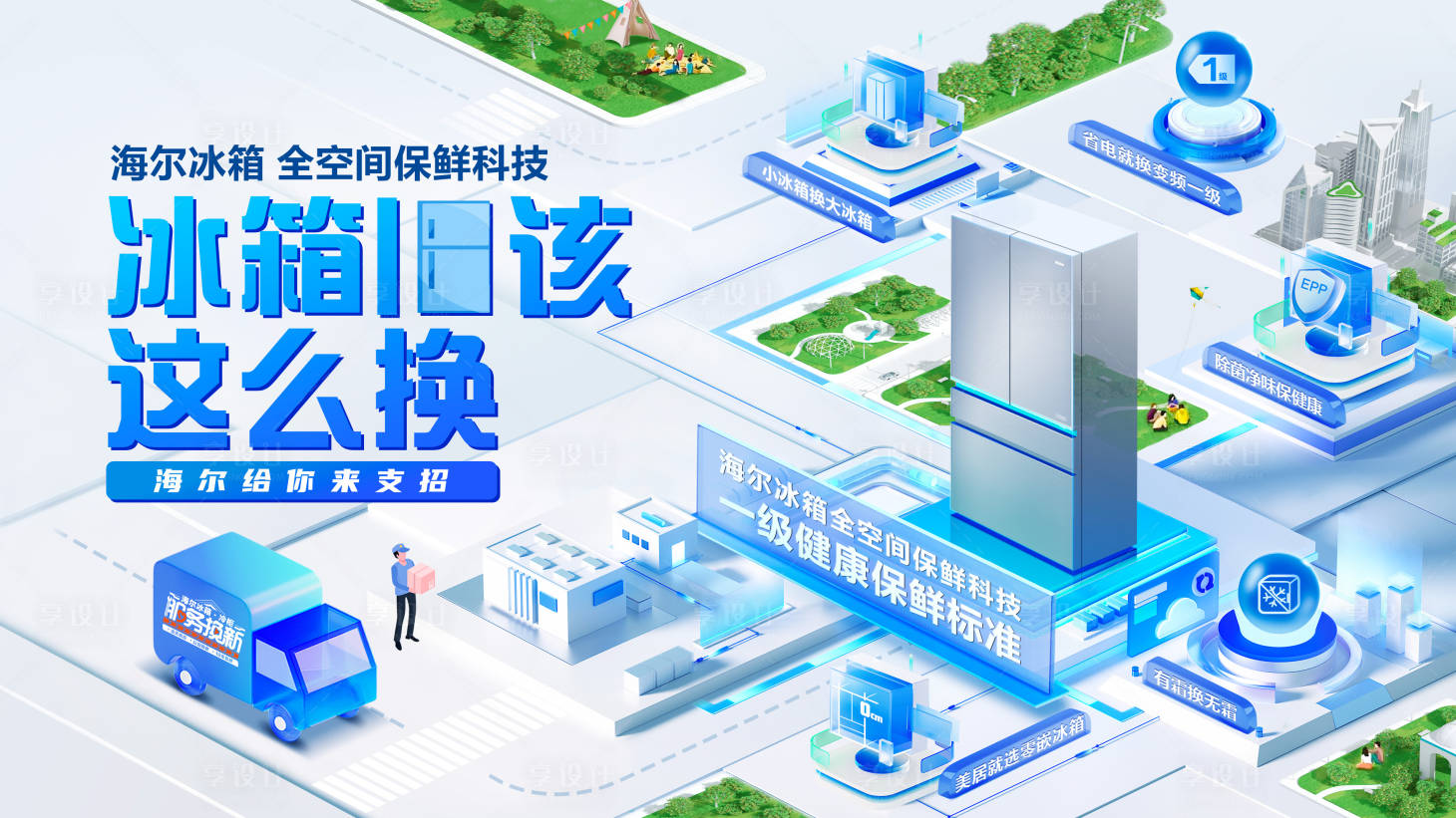 源文件下载【享设计】搜索编号：27360023272564210【以旧换新活动主视觉】