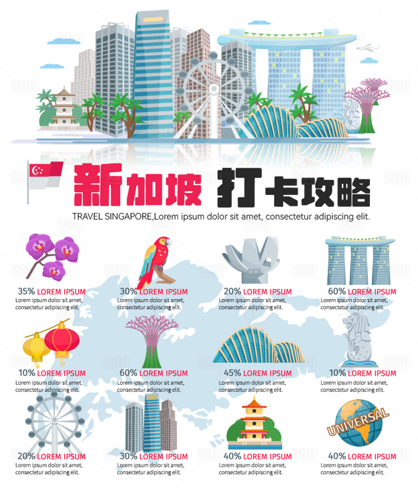 源文件下載【享設(shè)計(jì)】搜索編號(hào)：30010023588528208【新加坡旅游打卡攻略城市景點(diǎn)建筑海報(bào)】