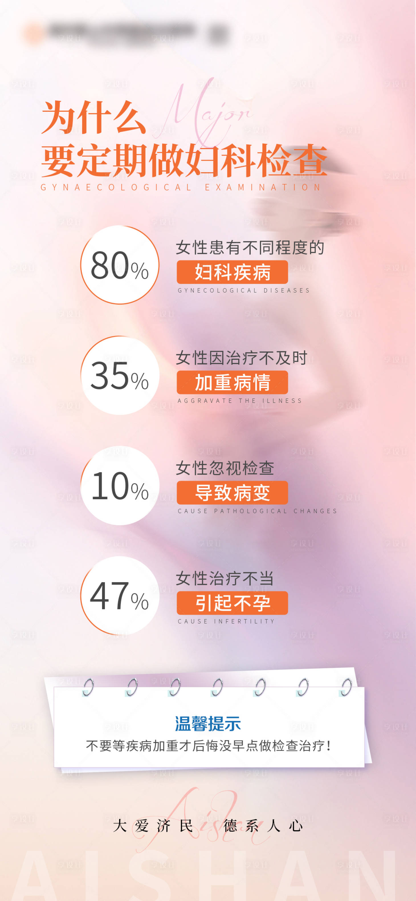 源文件下载【享设计】搜索编号：34560023078452656【定期做妇科检查海报】