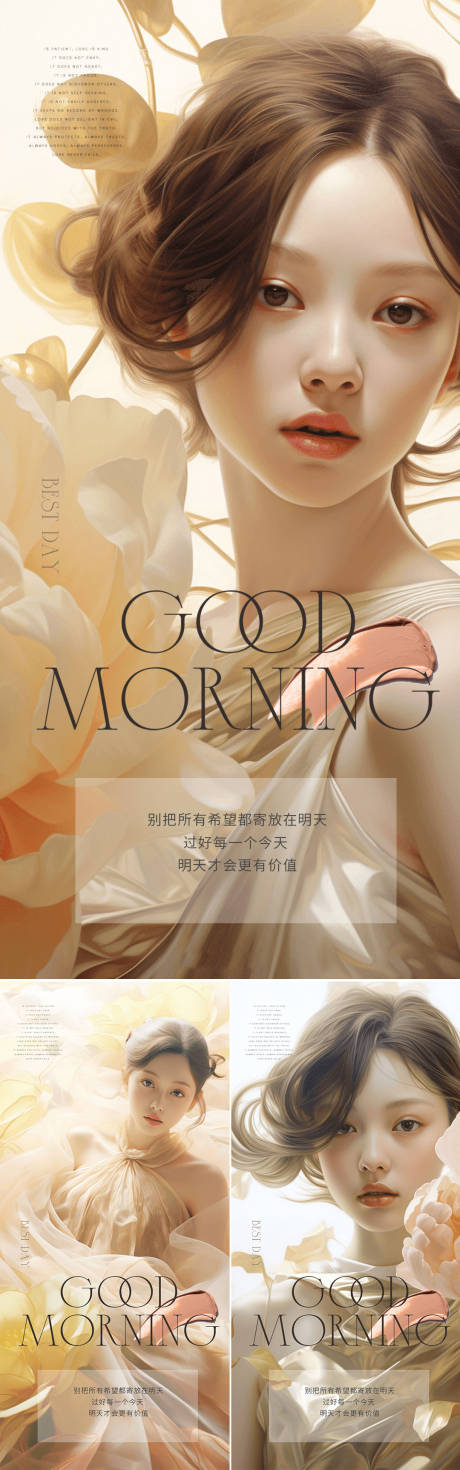 源文件下载【享设计】搜索编号：71550023373455861【早安图励志系列海报】